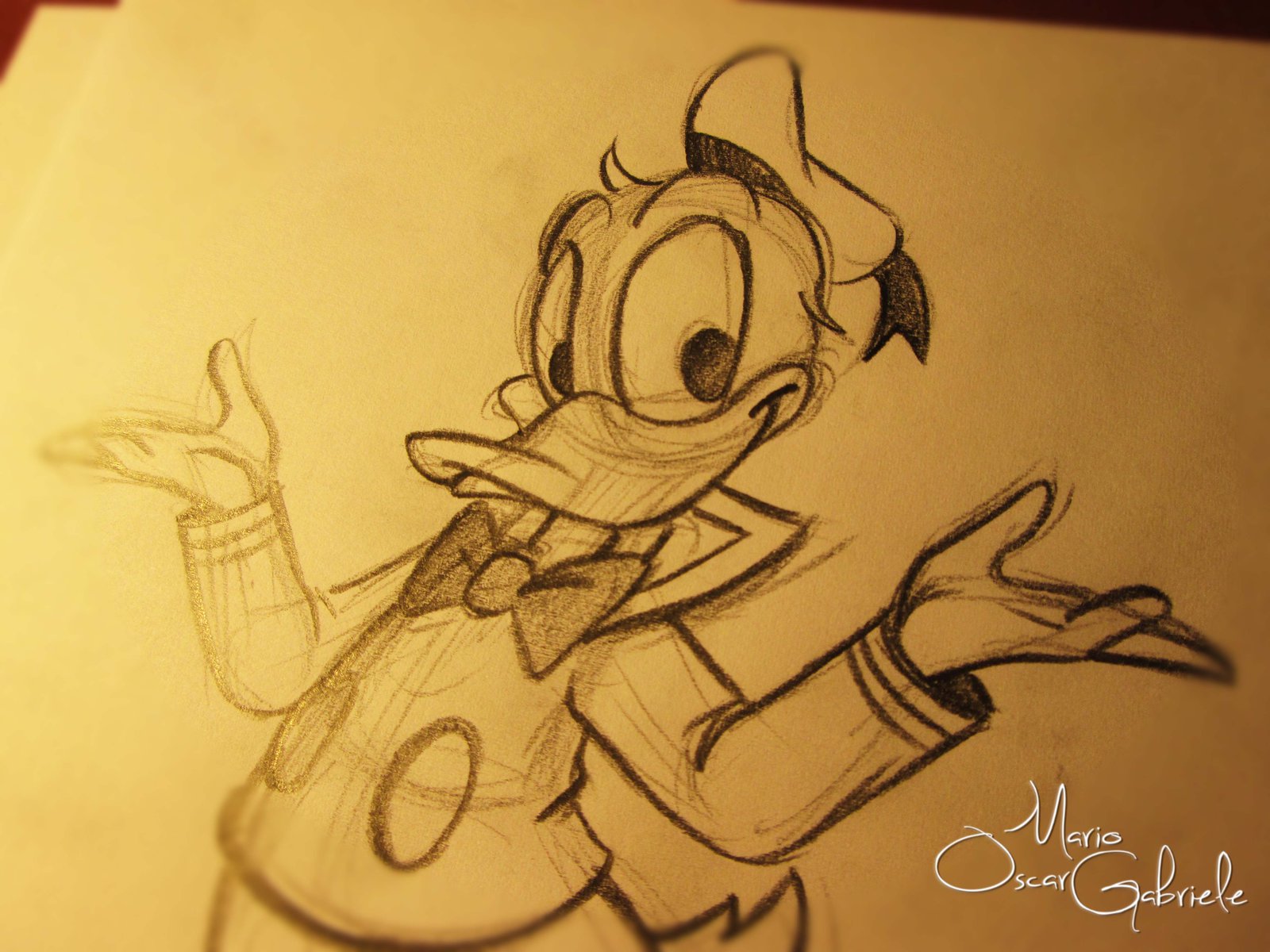 1600x1200 Donald Duck Sketch By Mariooscargabriele - Donald Duck Cartoon Sketch