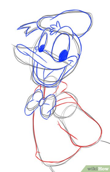 359x560 How To Draw Donald Duck 6 Steps (With Pictures) - Donald Duck Cartoon Sketch