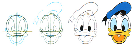 480x166 Learn How To Draw Donald Duck - Donald Duck Cartoon Sketch