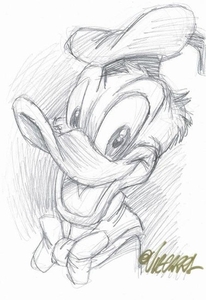 206x300 Original Sketch Happy Donald Duck Lot Art - Donald Duck Sketch