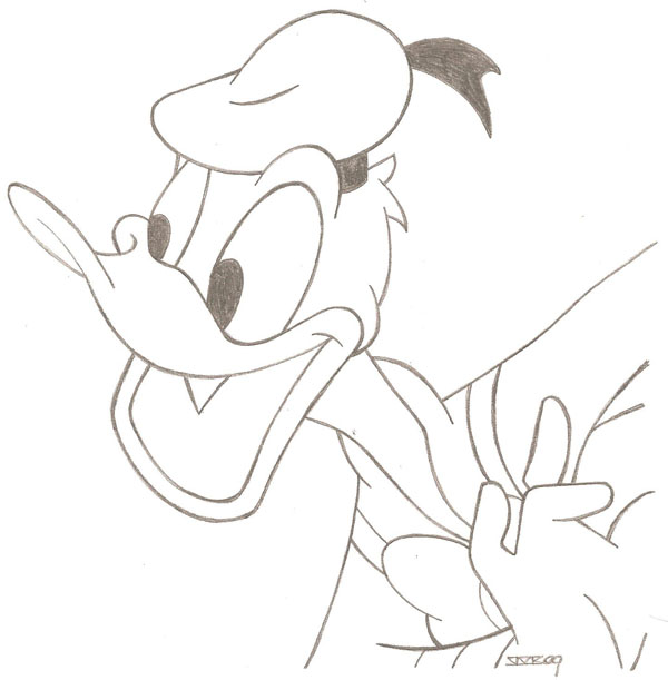 600x611 Work Sketch - Donald Duck Sketch