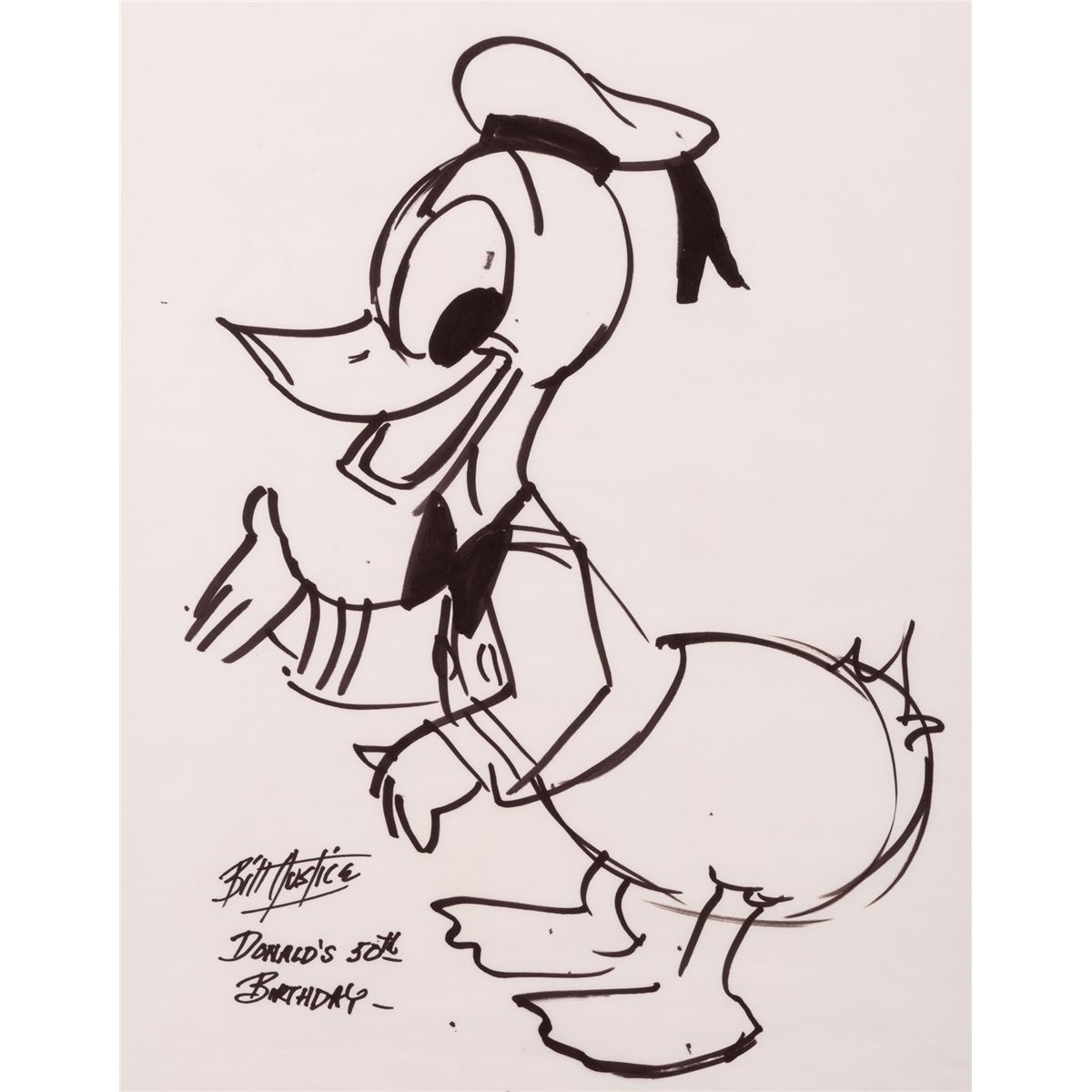 1200x1200 Bill Justice Signed Oversize Drawing Of Donald Duck - Donald Duck Sketch