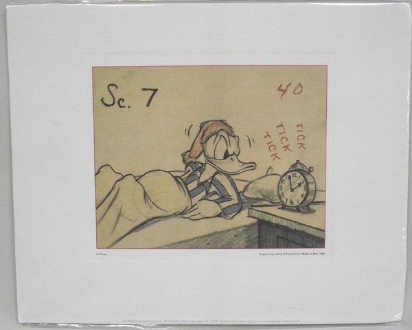 600x480 Disney Original 1941 Story Sketch Of Donald Duck - Donald Duck Sketch