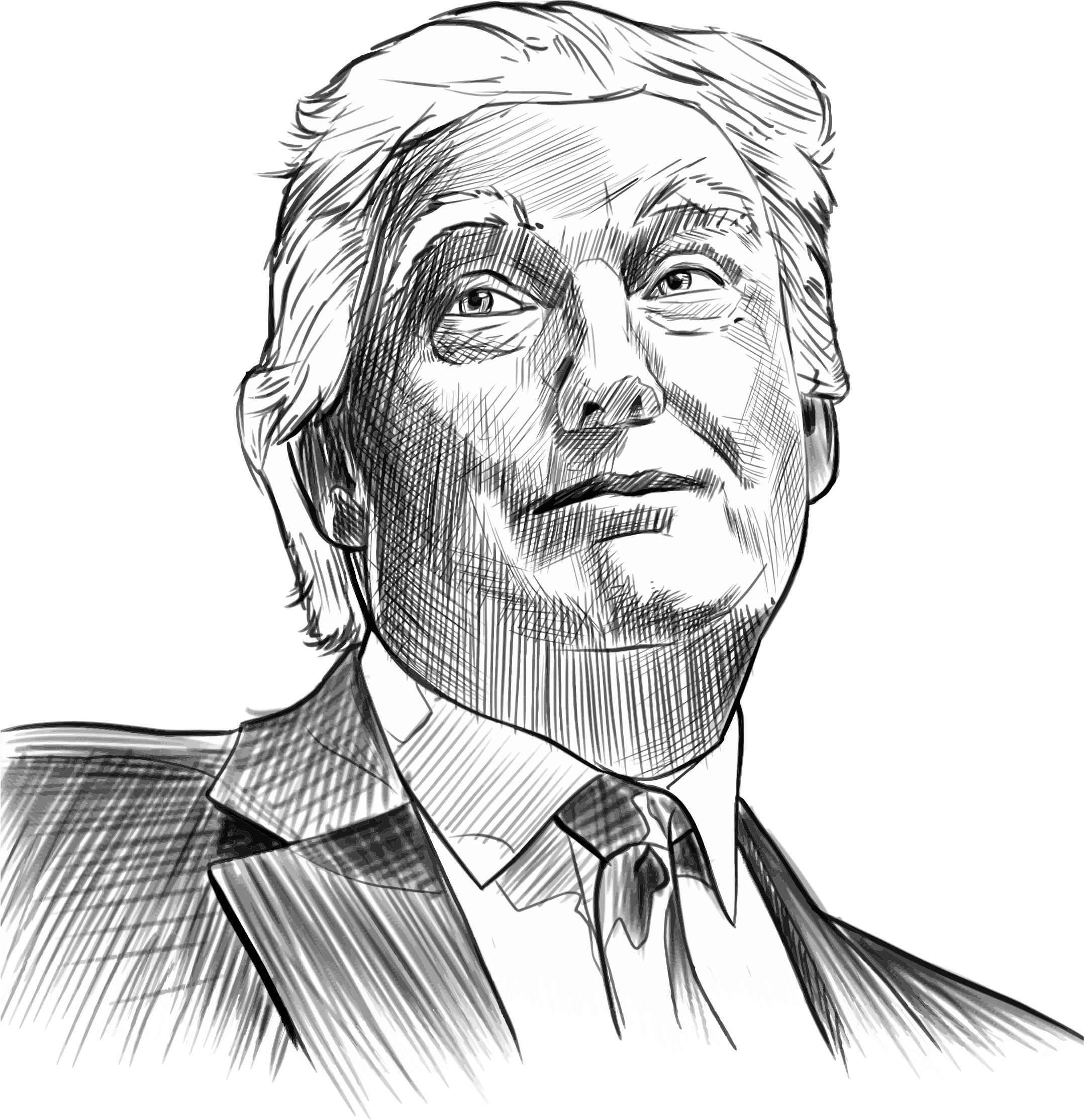 2157x2229 Donald Trump Sketch Icons Png - Donald Sketch