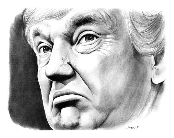 600x474 Donald Trump, Graphite Pencil Sketch By Greg Joens Celebrity Fan - Donald Trump Sketch