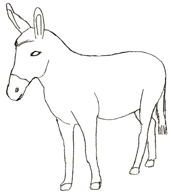 350x396 How To Draw A Donkey - Donkey Head Sketch