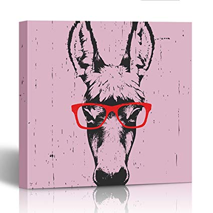 425x425 Emvency Painting Canvas Print Square 20x20 Inches - Donkey Head Sketch