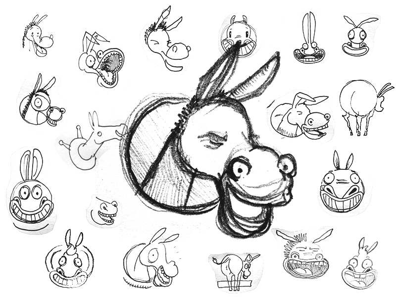 800x600 Laughing Donkey Sketches By Dave Coleman - Donkey Head Sketch
