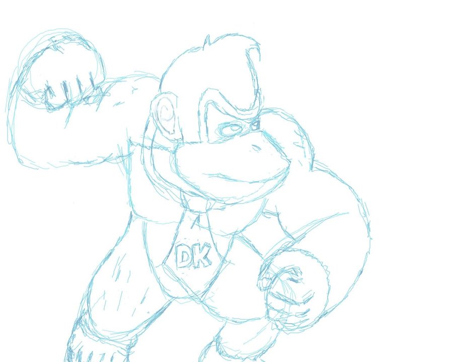 900x720 Donkey Kong Sketch By Michaelanthonyhalljr - Donkey Kong Sketch