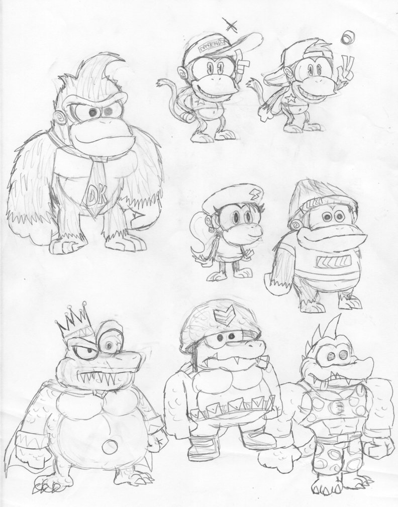 792x1009 Donkey Kong Sketches By Franckyfox2468 - Donkey Kong Sketch