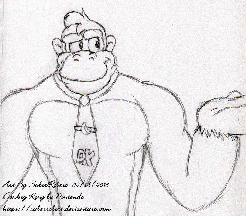 819x720 Donkey Kong Stylized Sketch By Saberrobert - Donkey Kong Sketch