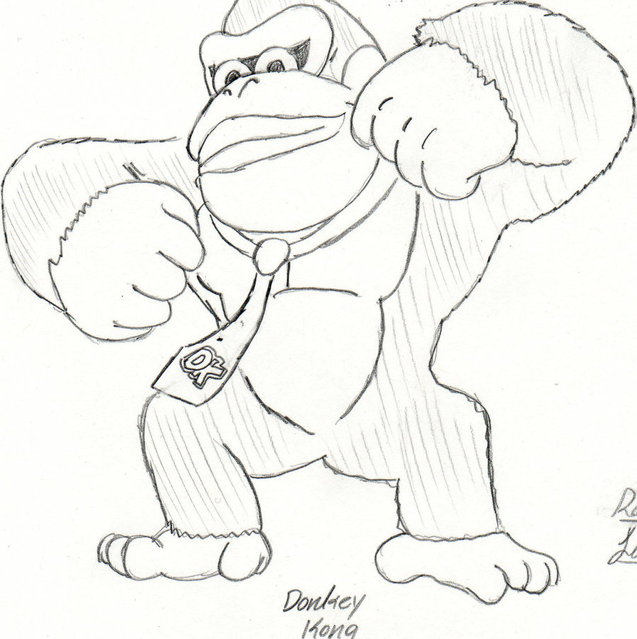 893x895 Donkey Kong By Redlion4201 - Donkey Kong Sketch