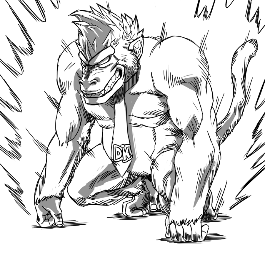 901x900 Dzo On Twitter I Got A Little Bit Carried Away - Donkey Kong Sketch