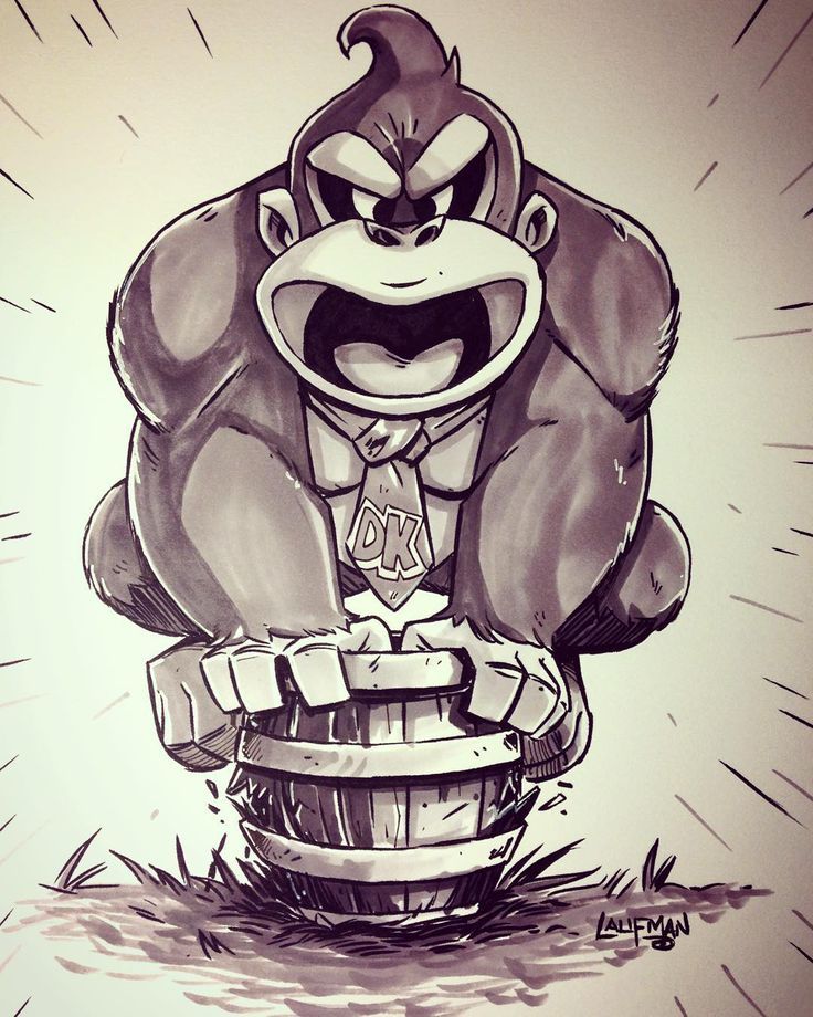 736x920 Inktober Day 14 Donkey Kong! - Donkey Kong Sketch