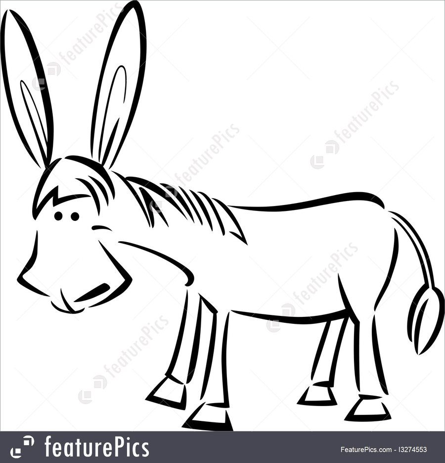 900x935 Download Burro Dibujo Animado Clipart Donkey Drawing - Donkey Sketch