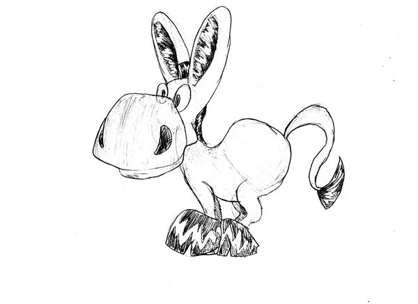 600x436 Donkey Sketch By Zededge - Donkey Sketch Images