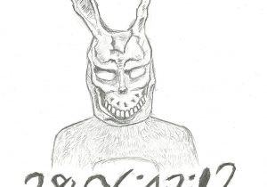 300x210 Donnie Darko Sketch Frank The Rabbit (Donnie Darko Drawing - Donnie Darko Sketch
