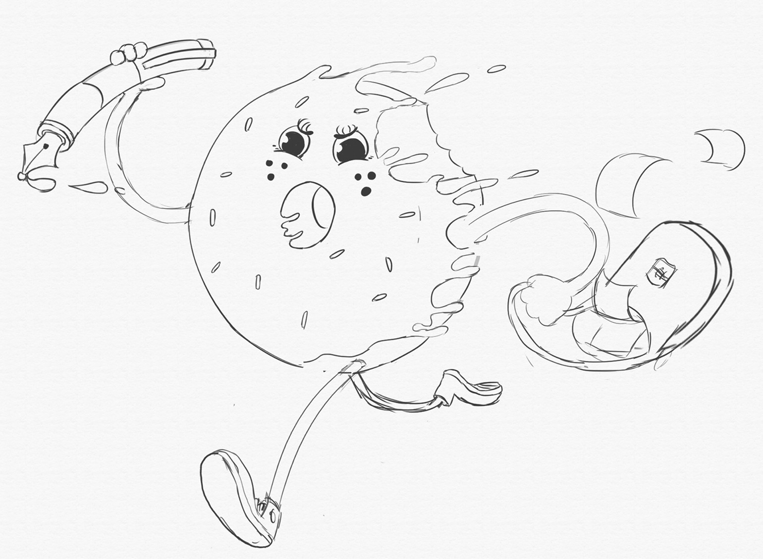 1540x1129 Artstation - Donut Sketch