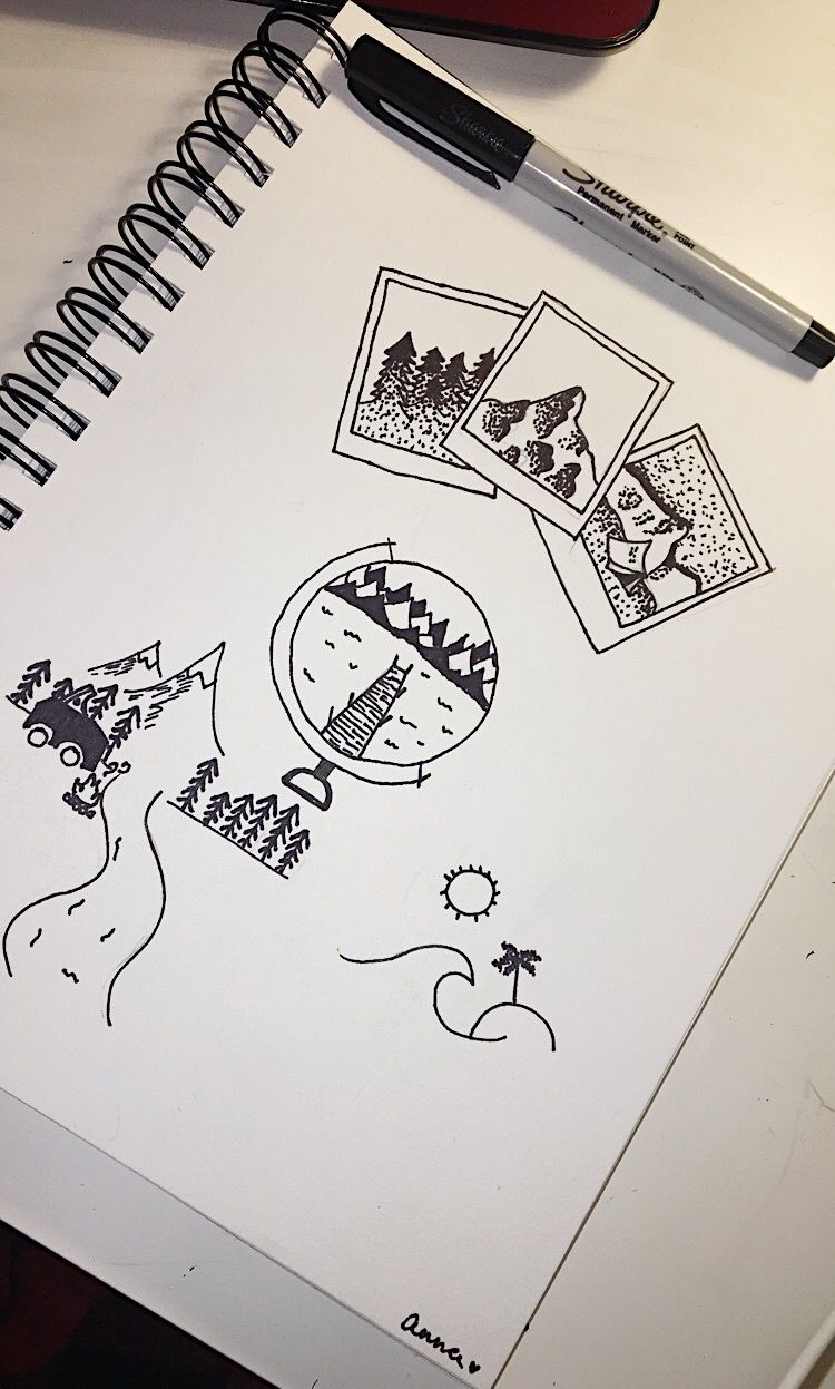 750x1247 Simple Little Sunset, Mountain, Camping Doodles Pen Art - Doodle Art Sketch