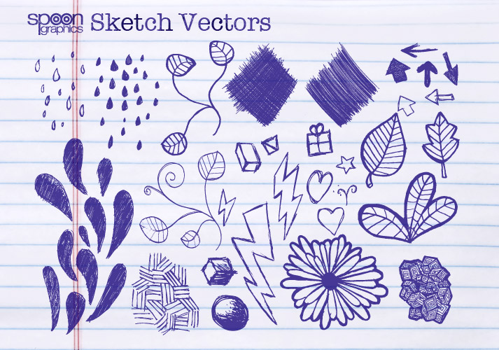 713x500 Free Vector Graphics Pack - Doodle Sketch