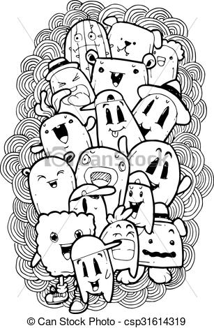 307x470 Vector Illustration Of Cartoon Doodle Sketch. - Doodle Sketch