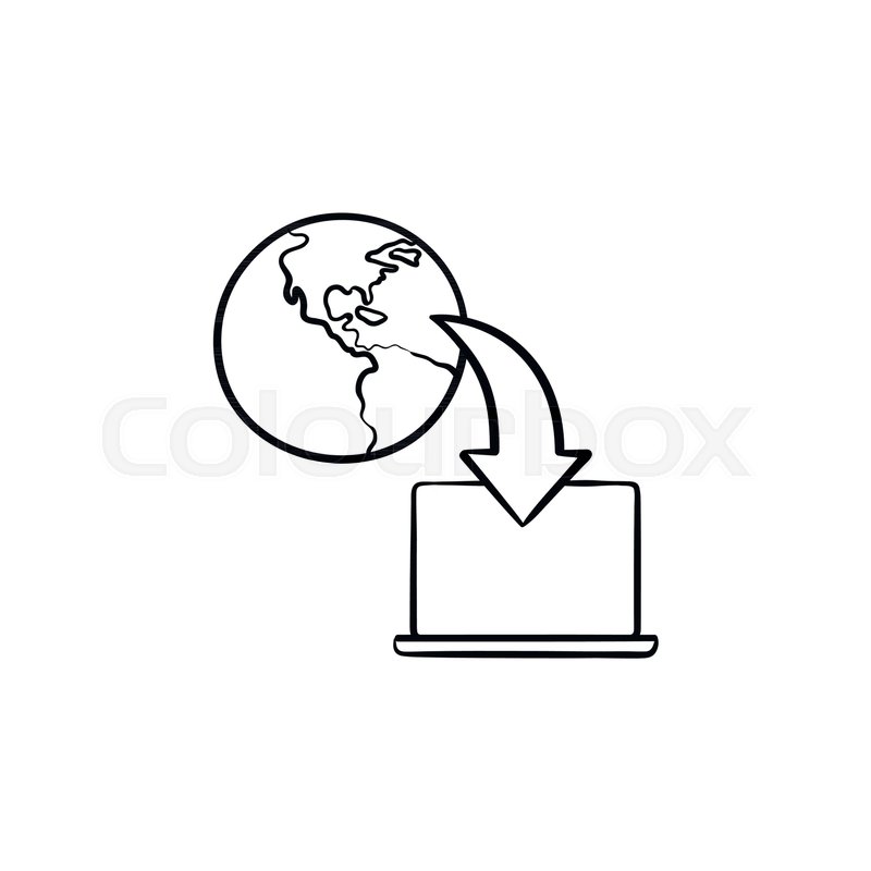800x800 Online Education Hand Drawn Outline Doodle Icon. Laptop Computer - Doodle Sketch Online