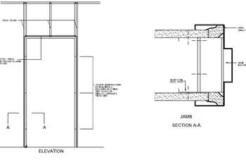 350x227 Interior Structural Cad Detail Library Awci Technology Center - Door Frame Sketch