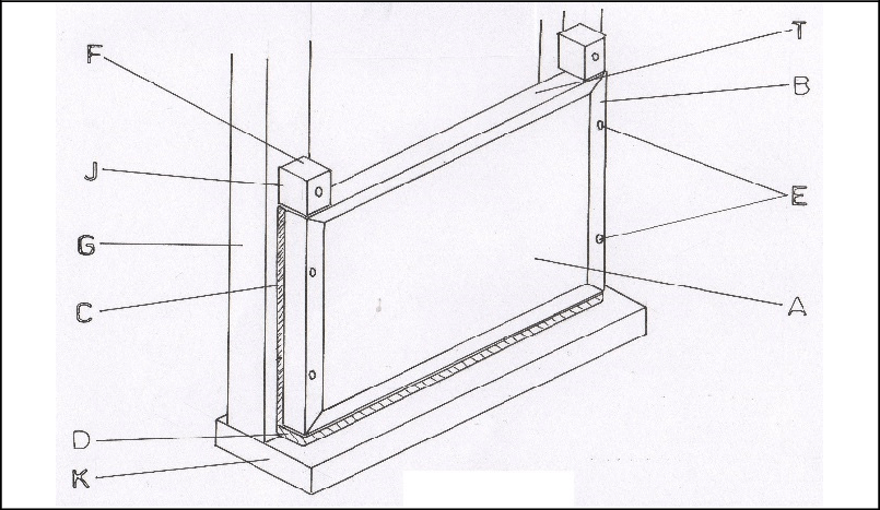 805x467 Line Drawing To Show The Door Aperture Guard Fitted To The Outside - Door Frame Sketch