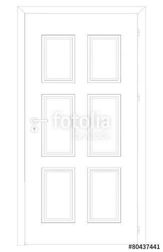 325x500 Sketch Of Closed Wire Frame Door. Vector Illustration Stock Image - Door Frame Sketch