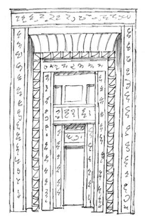 295x450 All Things Ruffnerian, A Design Blog And More My Egyptian Door - Door Frame Sketch