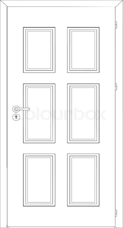 430x800 Sketch Of Closed Wire Frame Door. Vector Illustration Rendering Of - Door Frame Sketch