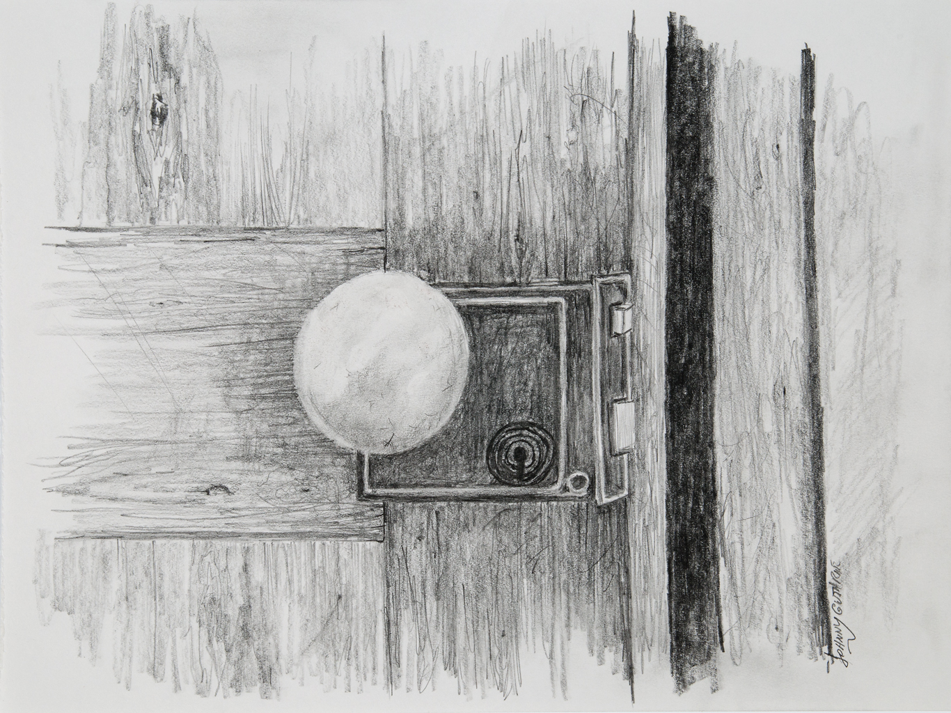 1366x1024 Pencil Studies Southern Realism Art Johnny Guthrie - Door Knob Sketch