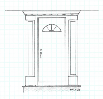 395x378 Front Door Renovation For The Long Hall - Door Sketch