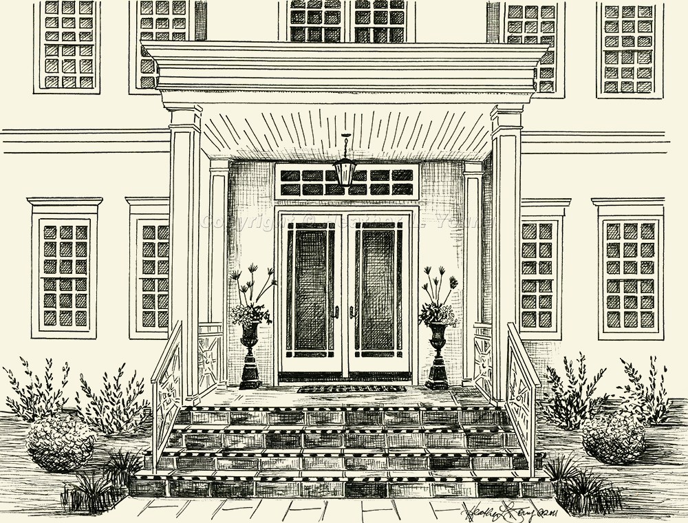 1000x760 Front Door Sketch Fly Young Studio - Door Sketch