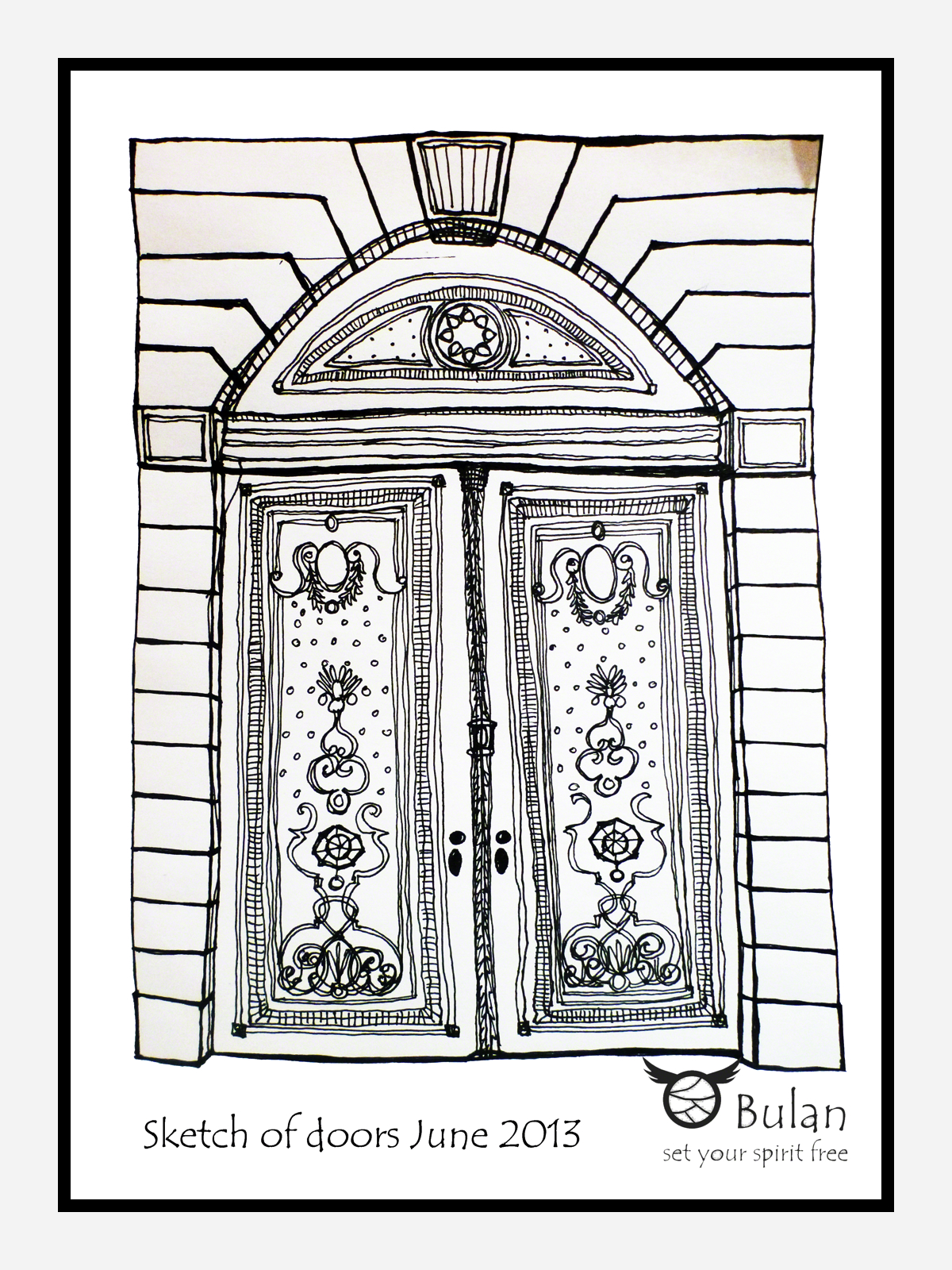 1200x1600 Sketch Of The Day No 59 Doors - Door Sketch