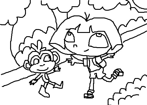 493x354 Dora And Boots Sketch 2 By Jumpjivejen - Dora Sketch