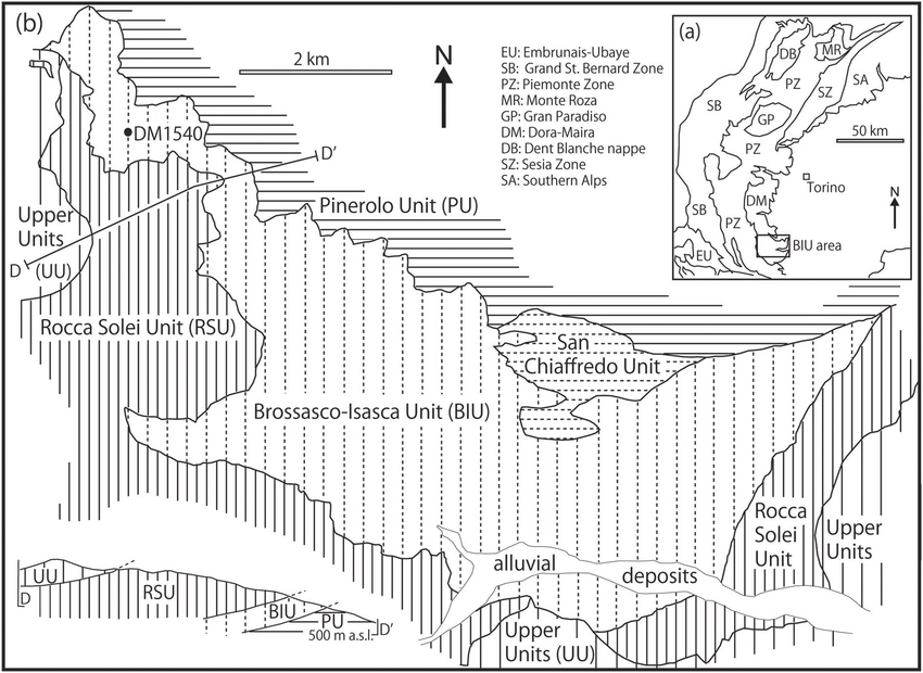 850x620 Geological Sketch Map Of The Uhp Brossasco Isasca Unit (Dora Maira - Dora Sketch