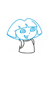 215x382 How To Draw Dora The Explorer, Animated Series, Easy Step By Step - Dora Sketch