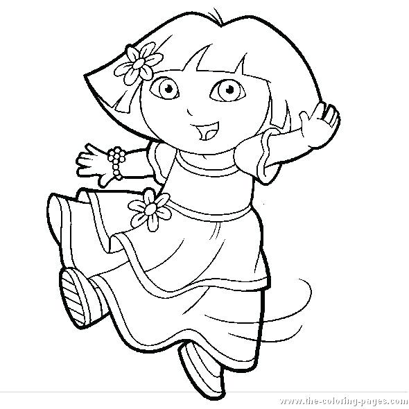 590x590 Coloring Popular The Explorer Coloring Books Dora Book Pictures - Dora The Explorer Sketch