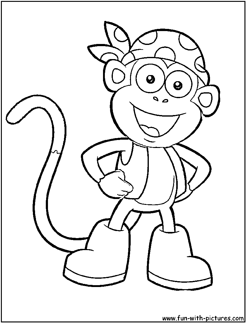 800x1050 Diego And Boots Dora The Explorer Coloring - Dora The Explorer Sketch