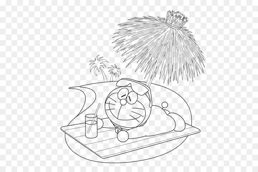 900x600 Drawing Line Art Sketch - Doraemon Sketch