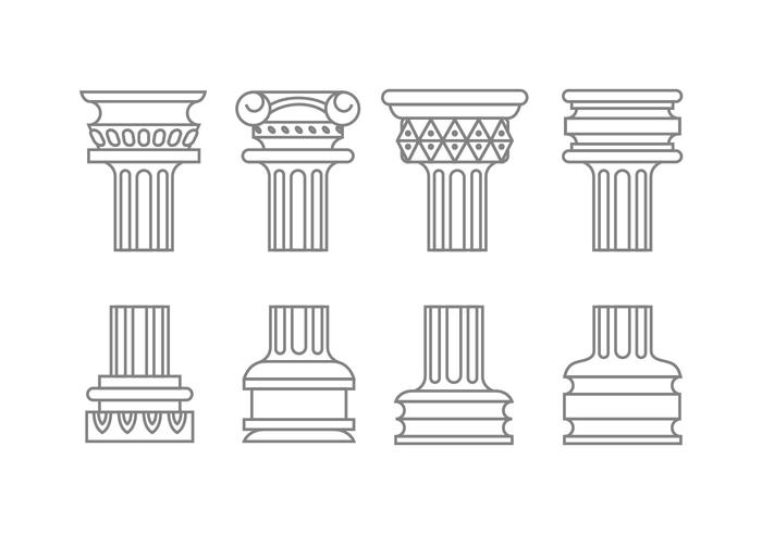 700x490 Doric Column Free Vector Art - Doric Column Sketch