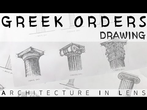 480x360 Architecture Drawing Detail] Greek Classical Orders (Doric, Ionic - Doric Column Sketch