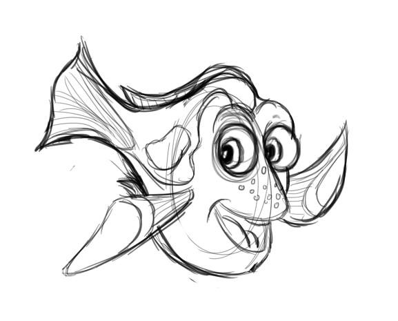 577x465 Dory Sketch By Foxeshunt Thehounds - Dory Sketch