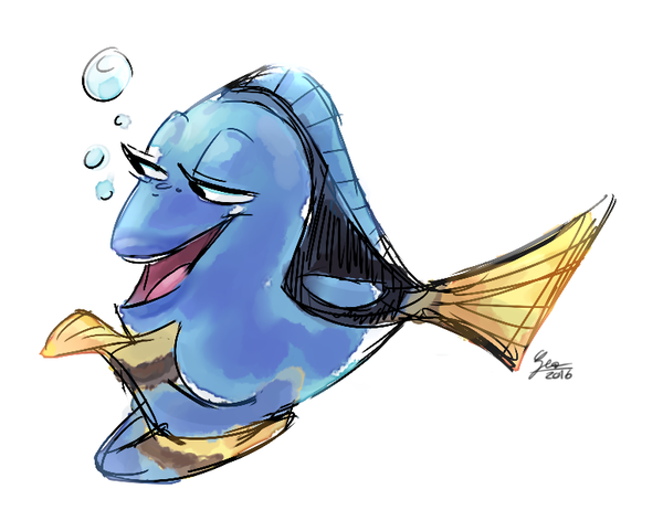 600x472 Dory Sketch By Pandalana - Dory Sketch