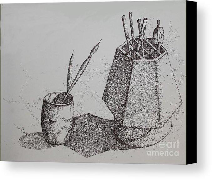 678x576 Ink Dot Drawing Canvas Print Canvas Art By Ronald Gater - Dot Sketch