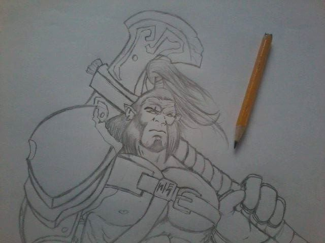 640x480 Original Sketch Of Axe In Dota 2 Step By Step Using Pencil Steemit - Dota 2 Sketch