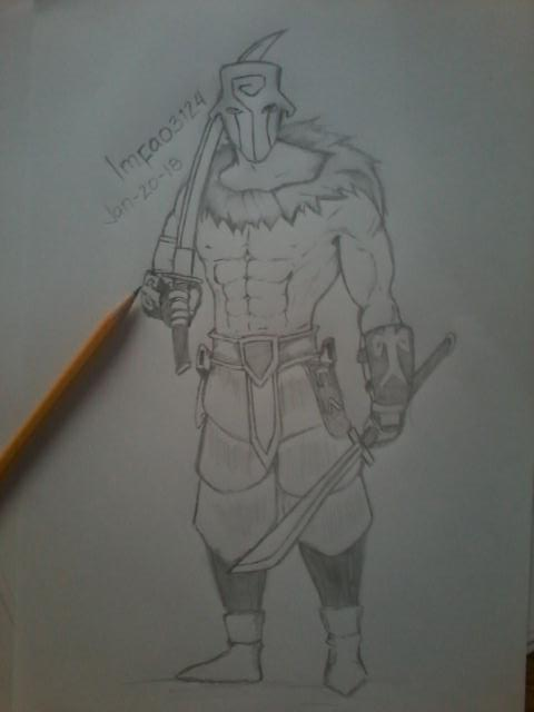 480x640 Dota 2 Juggernaut Step By Step Sketch Using Pencil Steemkr - Dota 2 Sketch