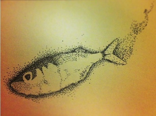 612x457 Dotted Fish. Sketching - Dotted Sketch