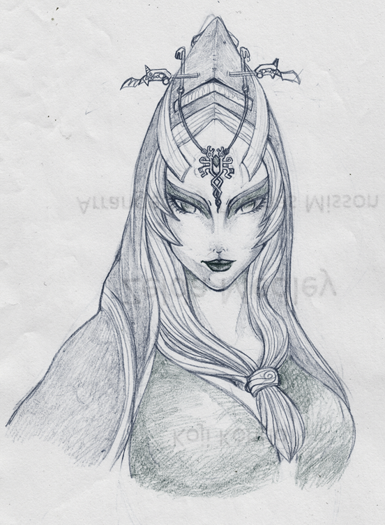 552x753 Midna Portrait Sketch By Dotted Quaver - Dotted Sketch